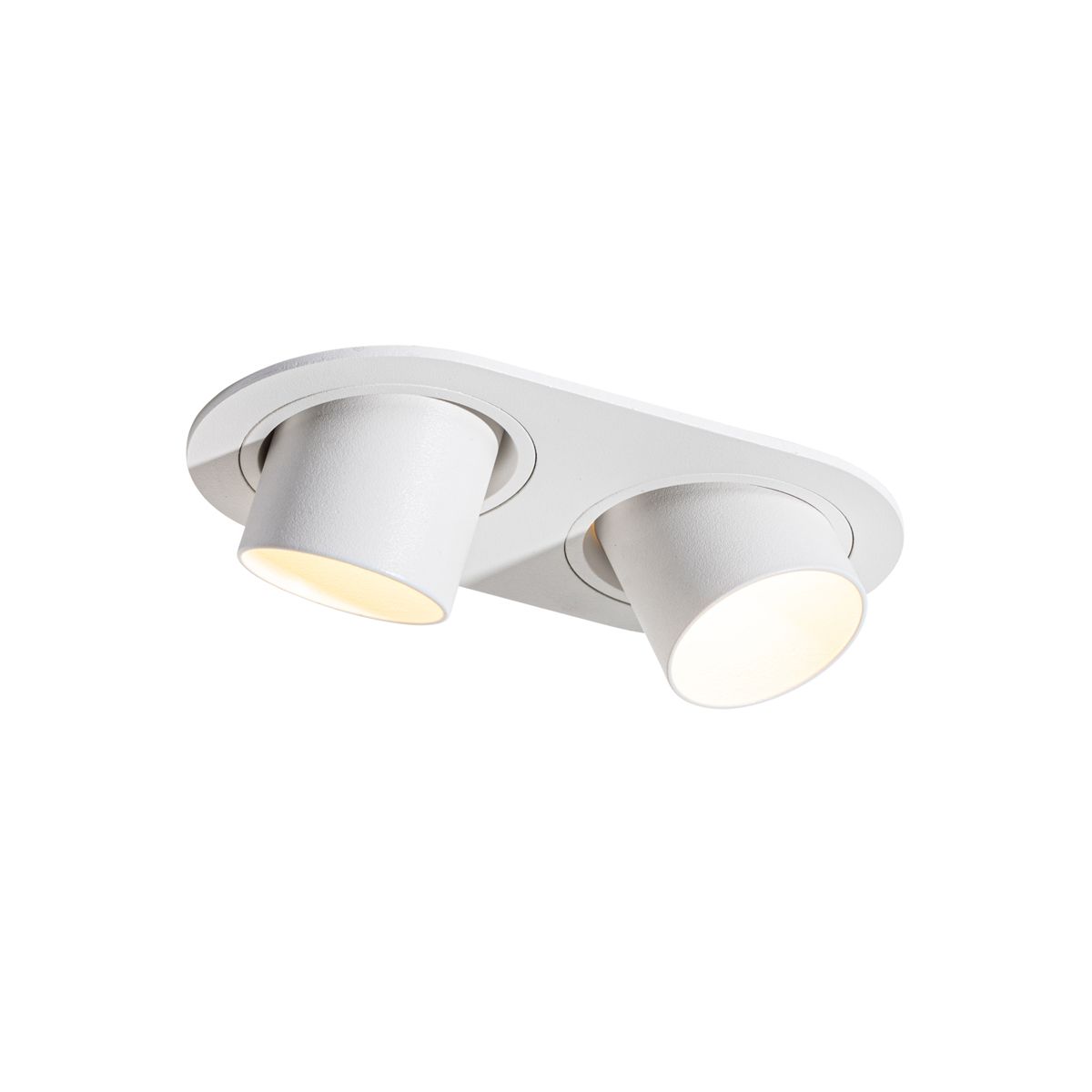 Afgeronde inbouwspot wit GU10 35mm kantelbaar 2-lichts - Installa