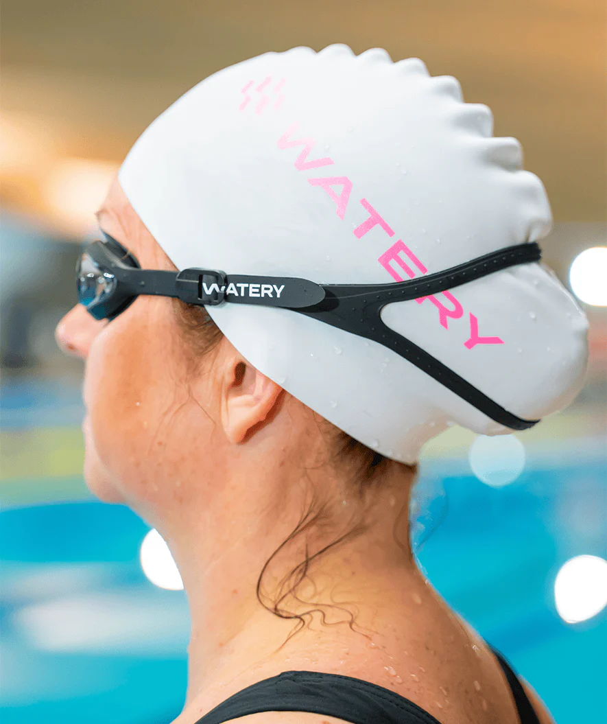 Watery nærsynede svømmebriller med styrke til voksne - (-1.5) til (-8.0) - Matira - Sort