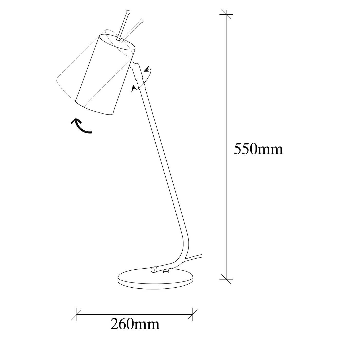 Sheen Lampe de table Sivani  noir/doré - 8x26x55 cm