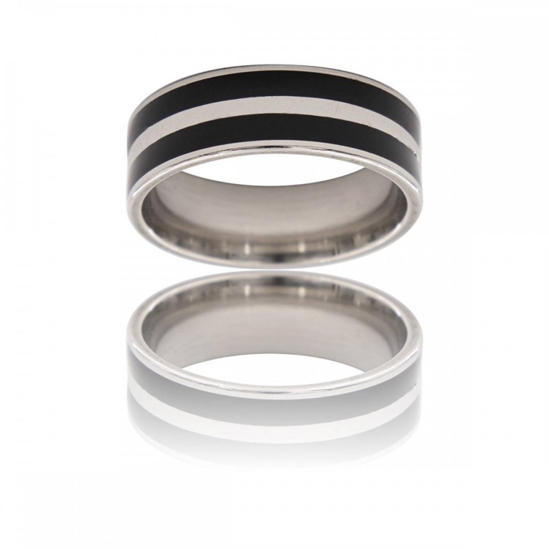 Bague Acier Noir Homme LIGNAC