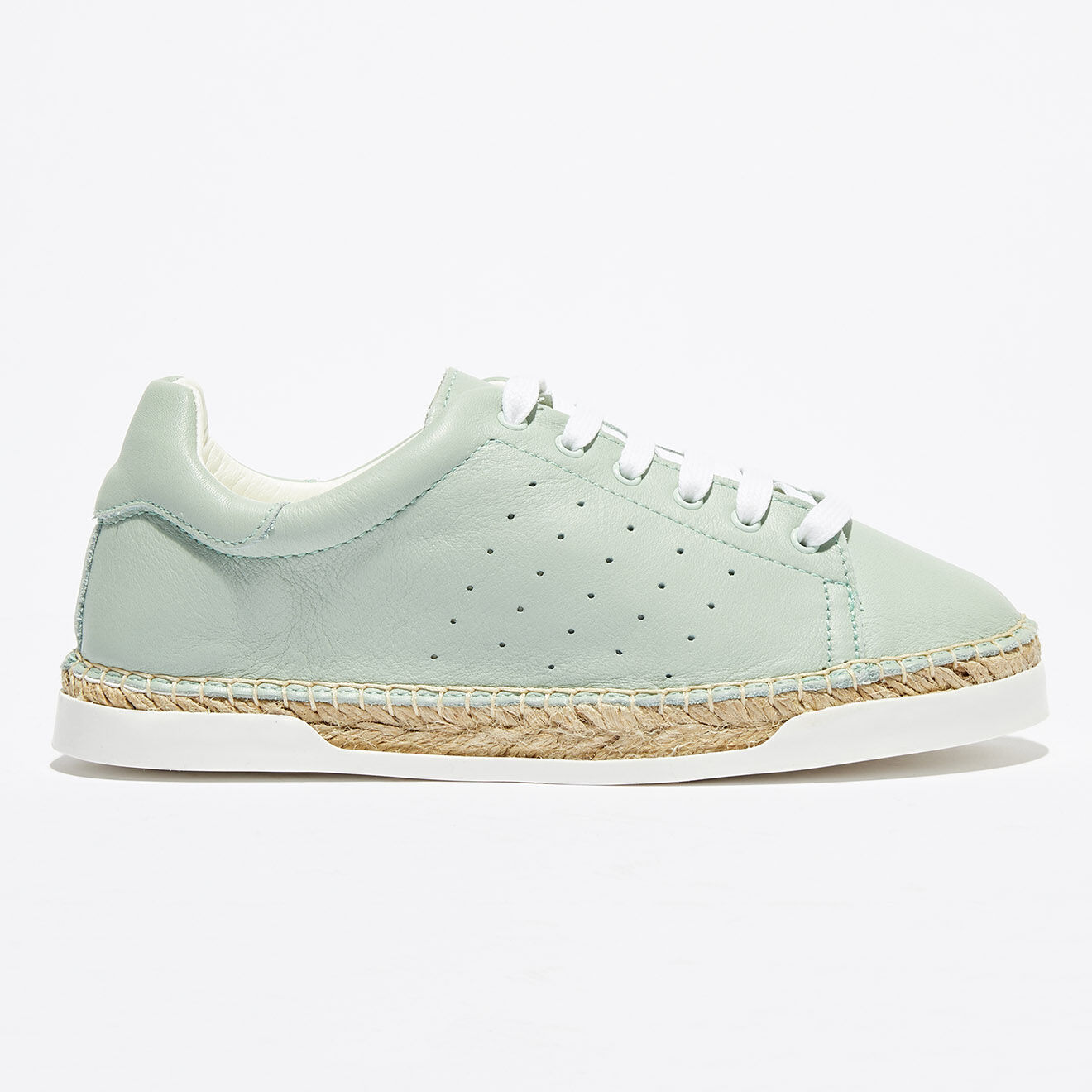 Canal Saint Martin Baskets espadrilles en Cuir Lancry vertes