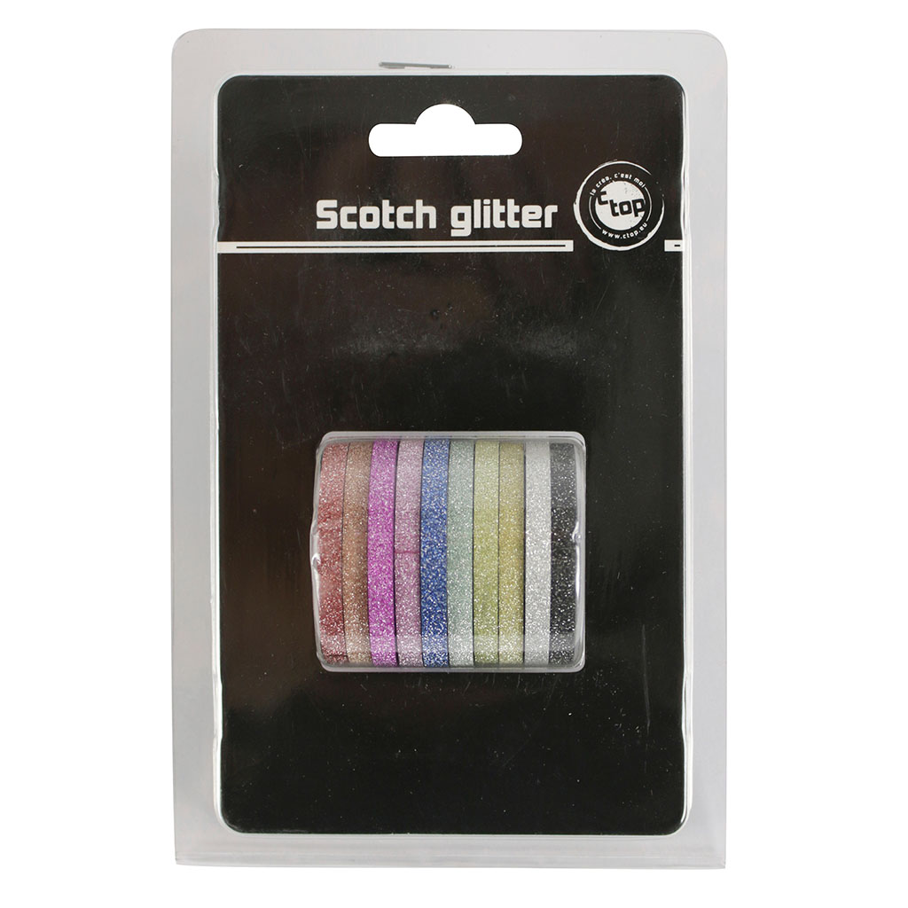 Lot de 10 rubans adhésifs glitter 5m