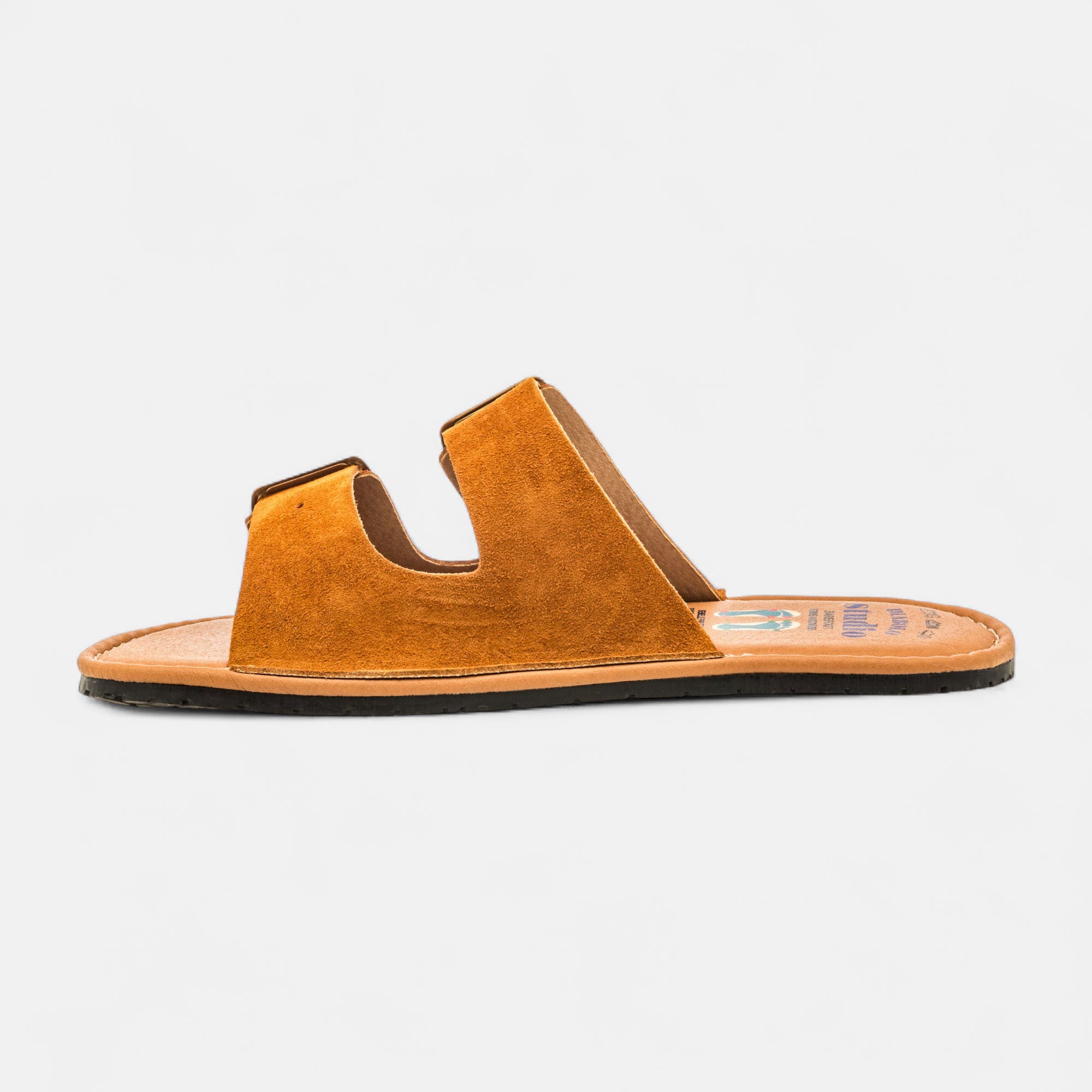 Mules Femme en cuir cognac