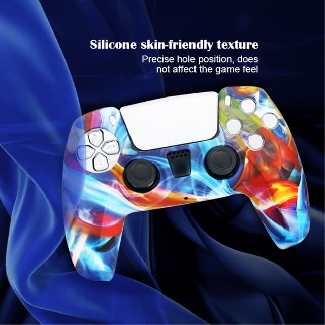 DATA FROG Til Sony Playstation 5 Silikone Cover Gamepad Beskyttelsescover med 2 Rocker Caps