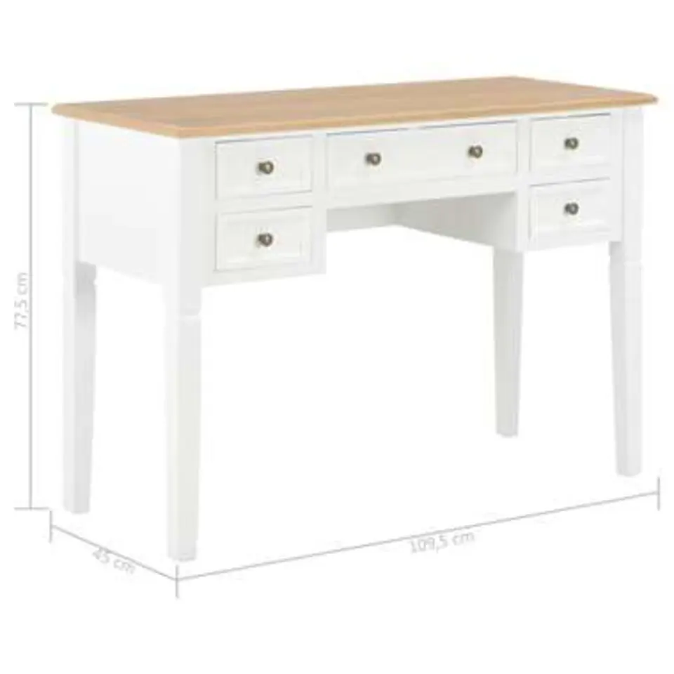 vidaXL - Bureau - Wit - Hout