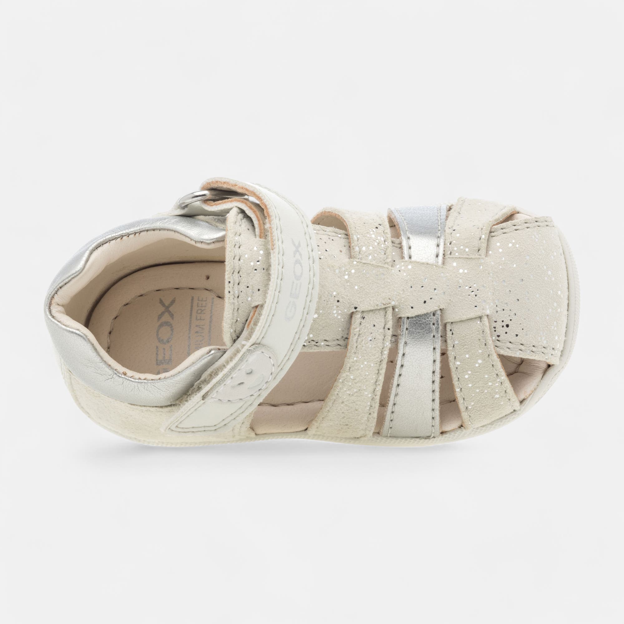Nu-pieds Bébé fille en cuir blanc
