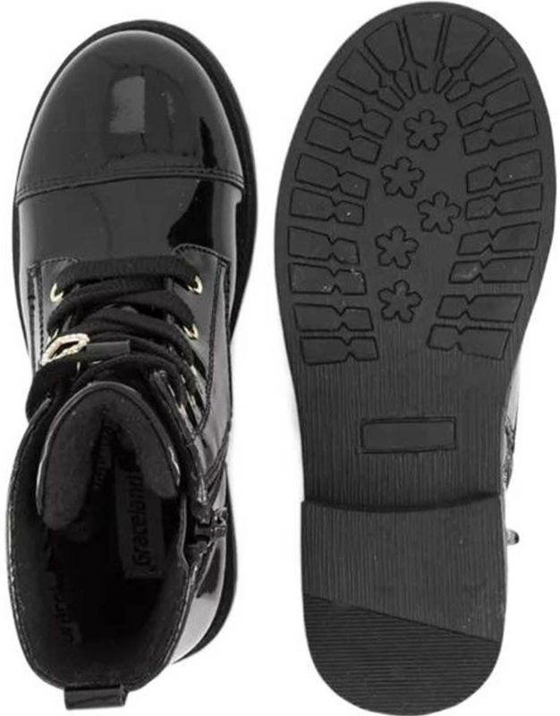 Graceland - Veterboots - Zwart - Lak - Voor Meisjes