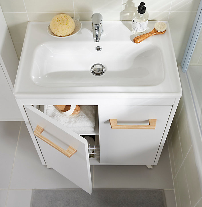 Plan vasque céramique GoodHome Towan 60 cm