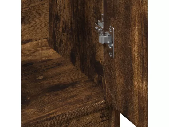 Armoire de lavabo chêne fumé 63x29x55 cm bois d'ingénierie