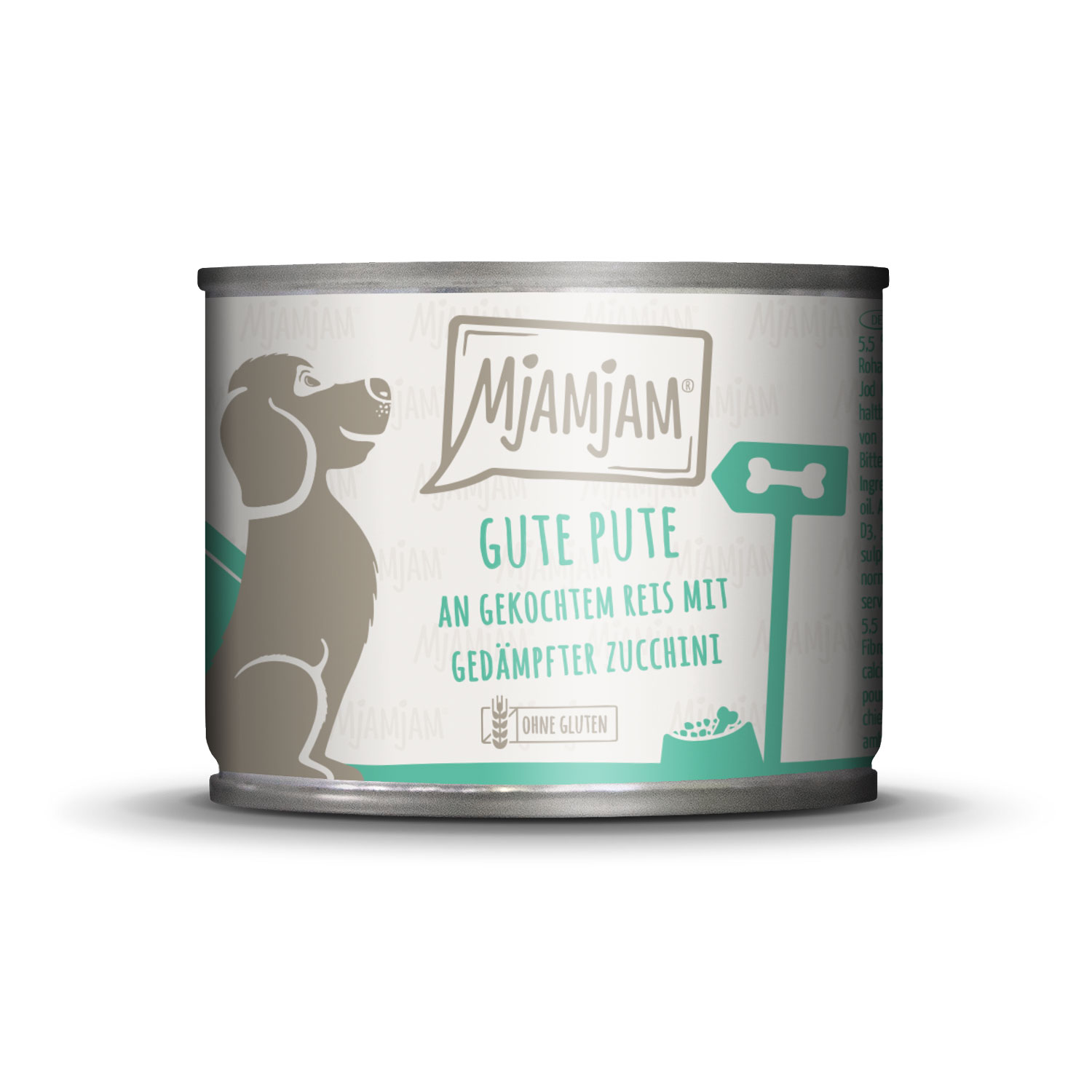 gute Pute an gekochtem Reis mit gedämpfter Zucchini