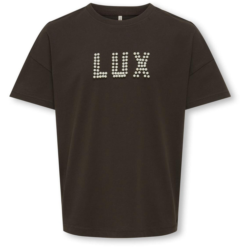Køb kids ONLY Black Coffee Lux Kogkate Life Ss O-Neck Pearl Top Jrs