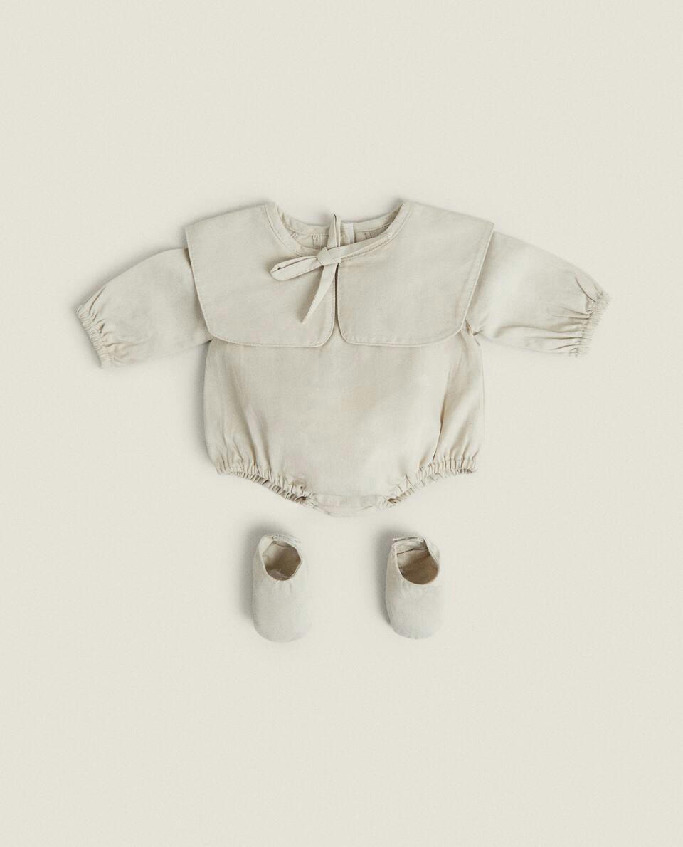 Conjunto de macacão e sapatos para boneca