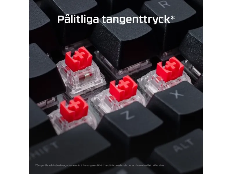 HyperX Alloy Rise - Tastatur - 100% fuld størrelse - bagbelyst - USB-C - QWERTY - Pan Nordic - tastaturkontakt: HyperX Linear - sortering