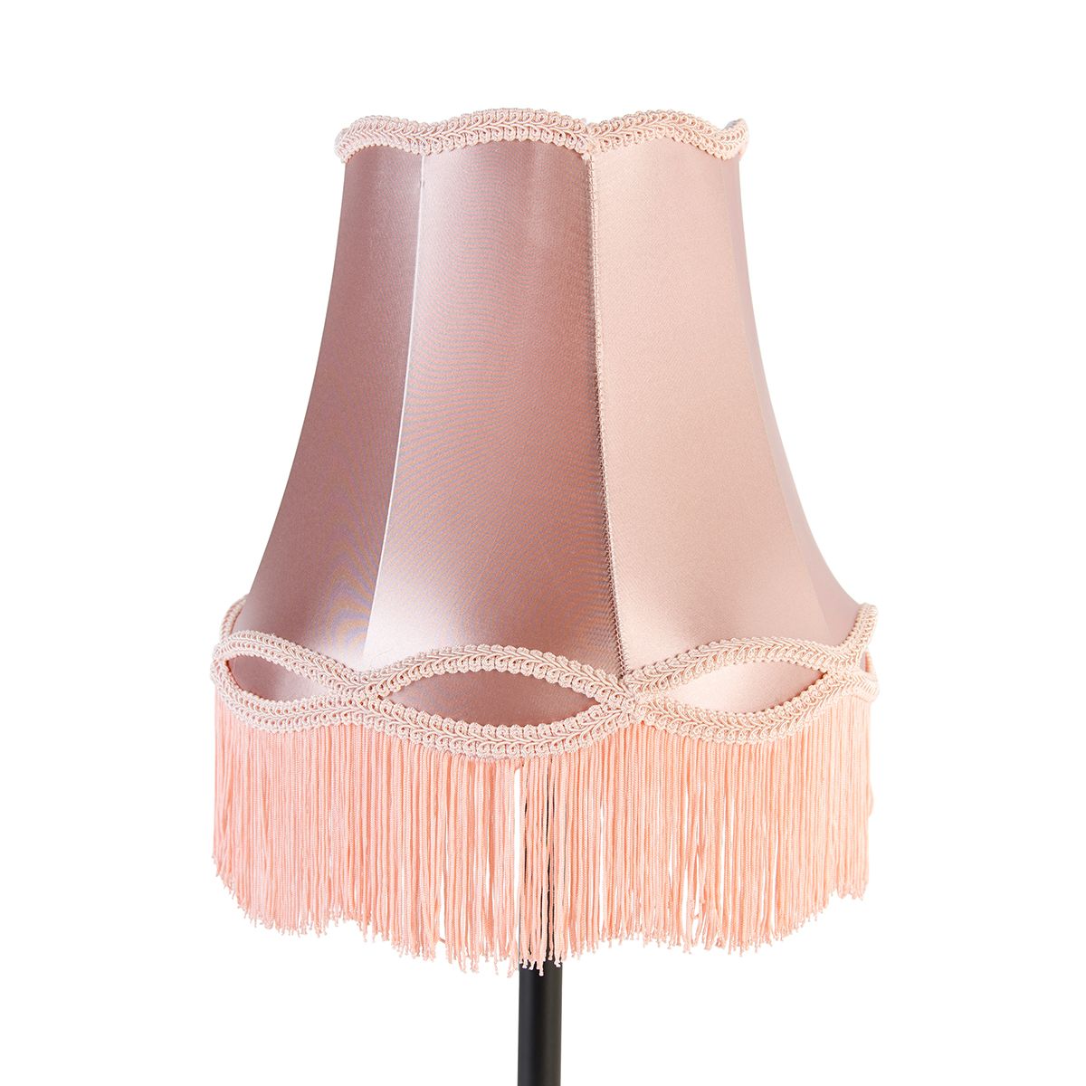 Klassieke tafellamp zwart met granny kap roze 30 cm - Simplo