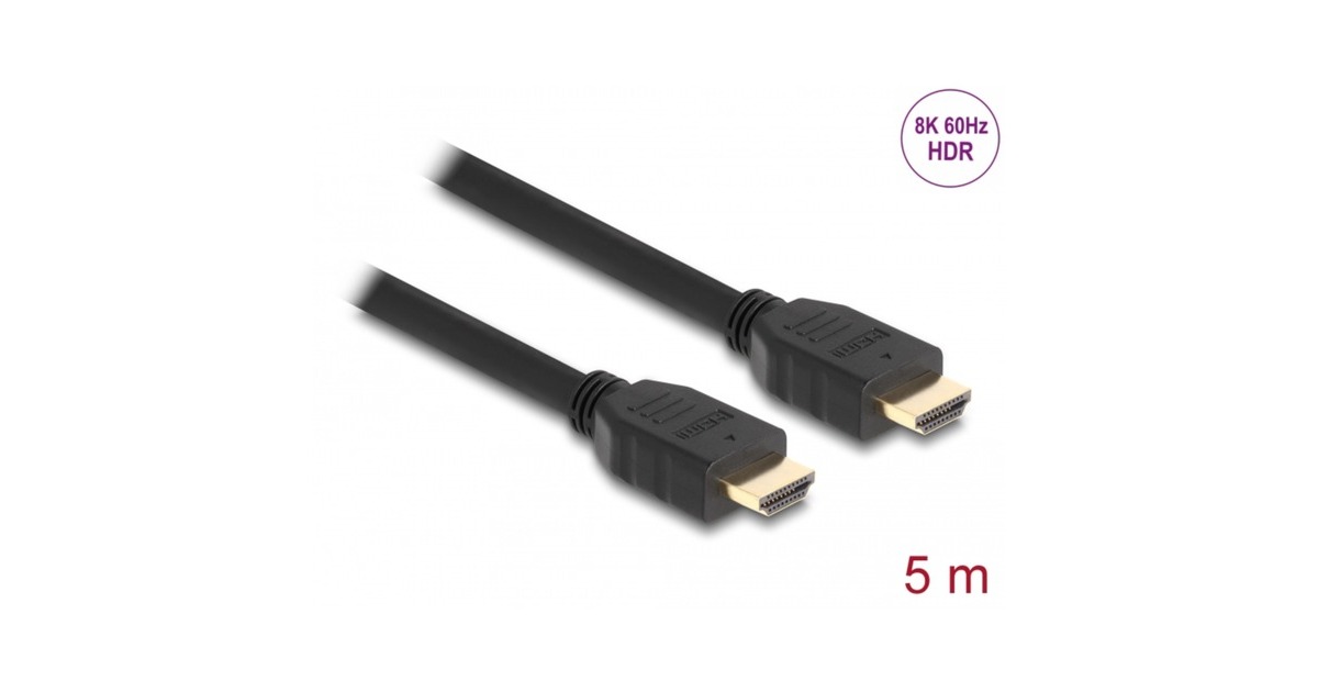 DeLOCKHigh Speed HDMI kabel  (Zwart, 5 meter, 8K 60Hz, 48 Gbps)
