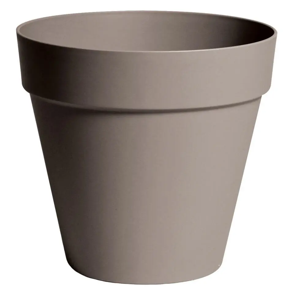 Mega Collections Plantenpot/bloempot - kunststof - taupe - D29 cm
