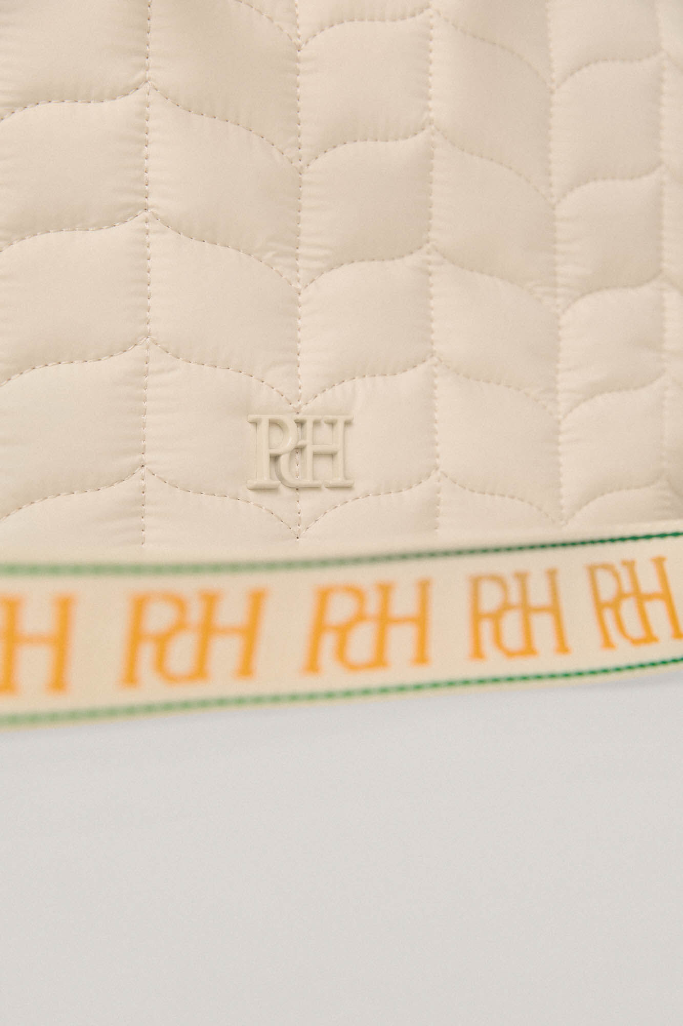 Sacola de compras acolchoada em nylon - Bege