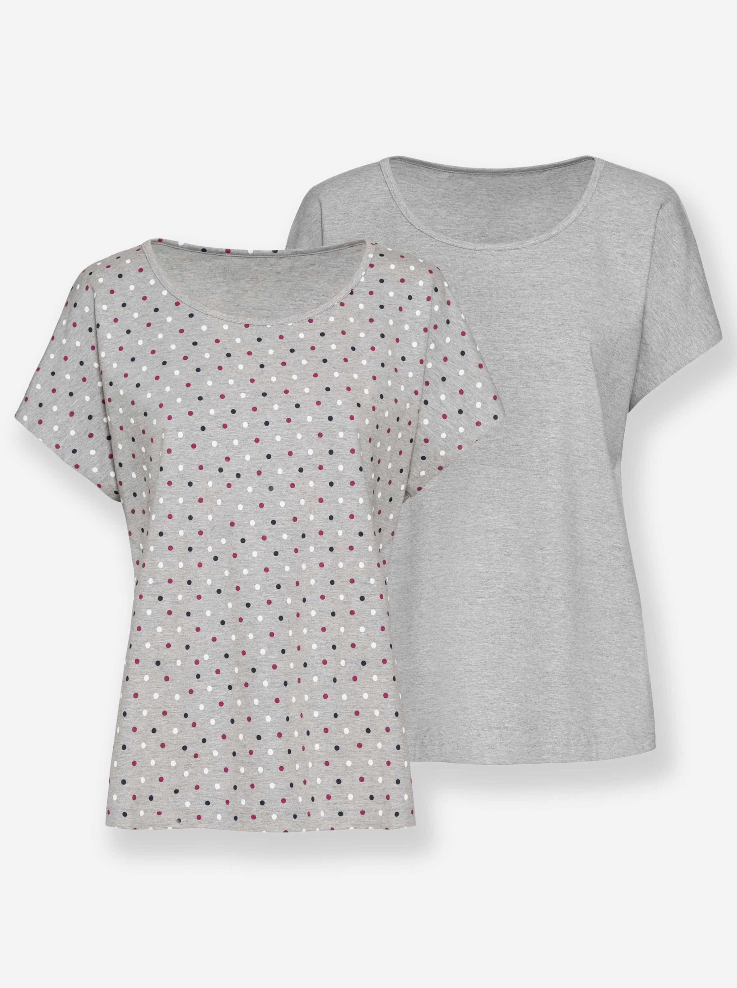 feel good Shirts in grau + grau-gepunktet