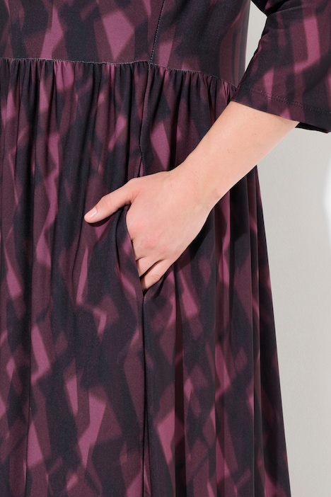 Jerseykleid, A-Linie, Alloverprint