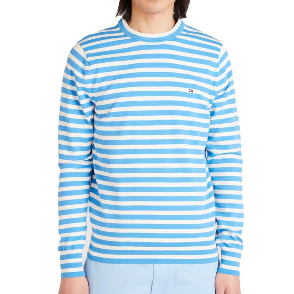 Tommy Hilfiger Pull Bleu/Blanc Homme Tommy Hilfiger 1985 Crew Neck