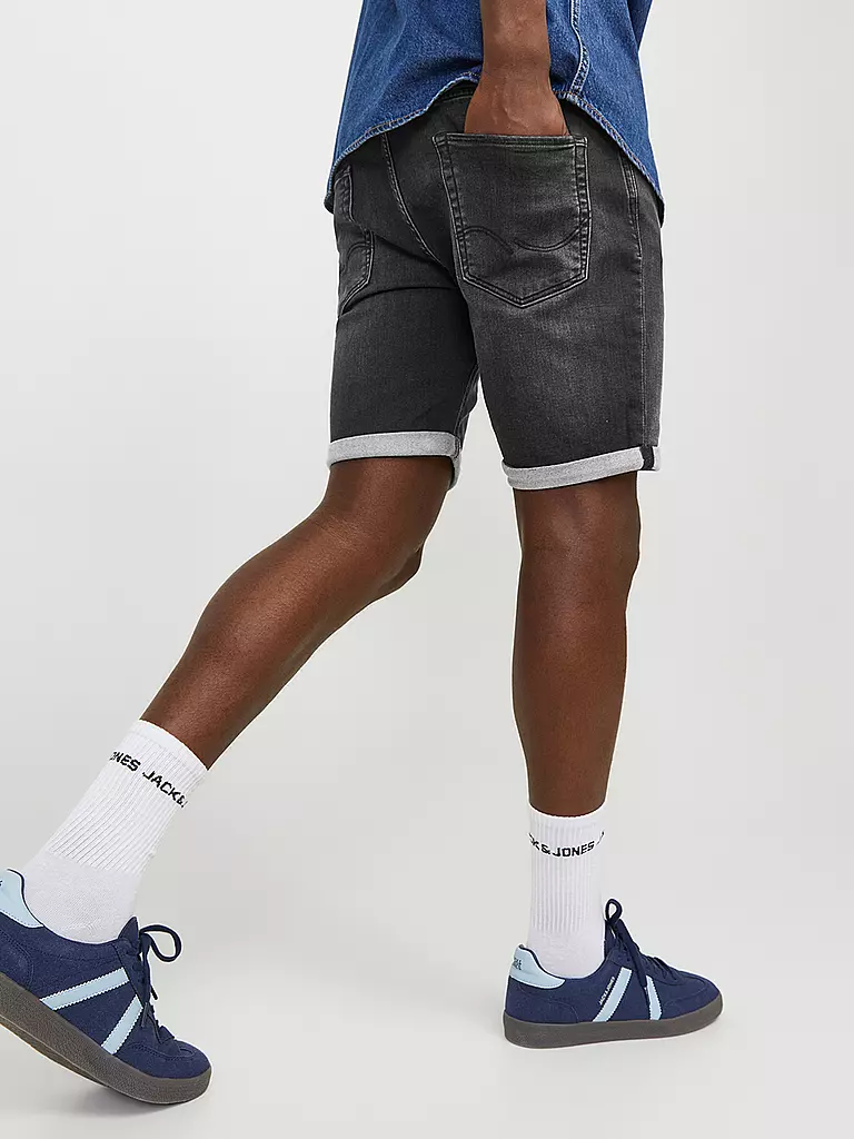 JACK & JONES Jeansshorts JJIRICK JJICON schwarz
