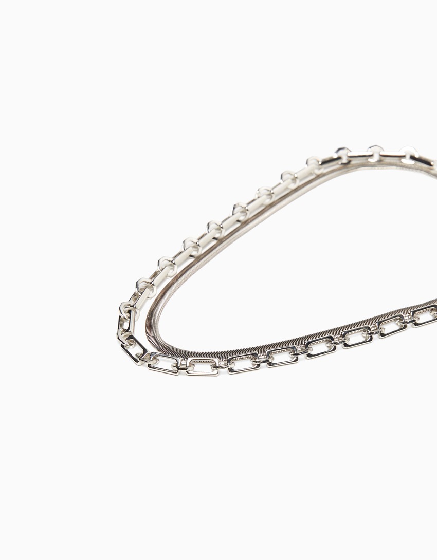 Conjunto de 2 colares de corrente
