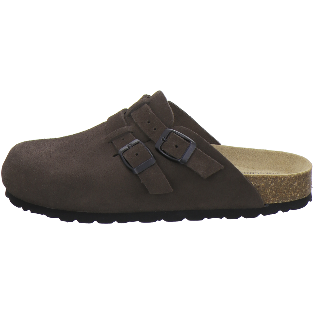modischer Clogs Damen Leder espresso Velour