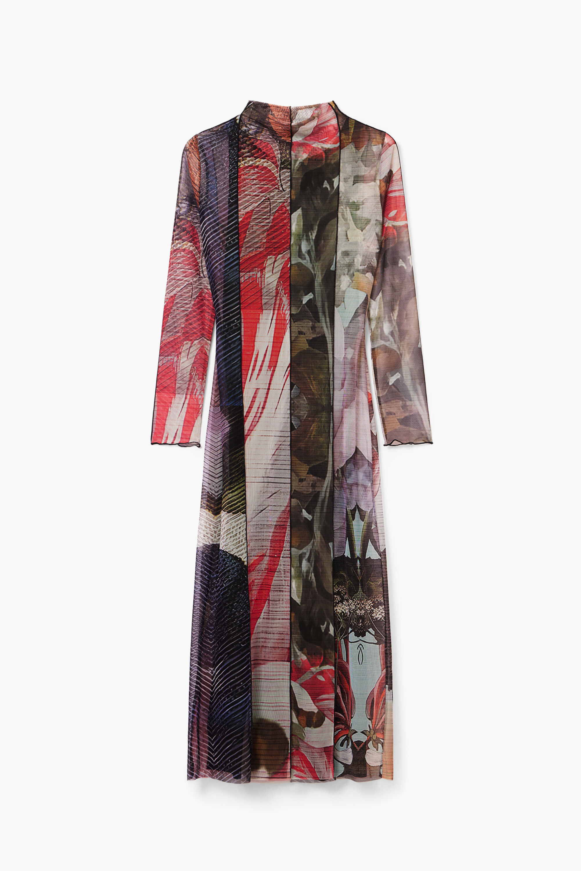 Vestido midi de tule estampado