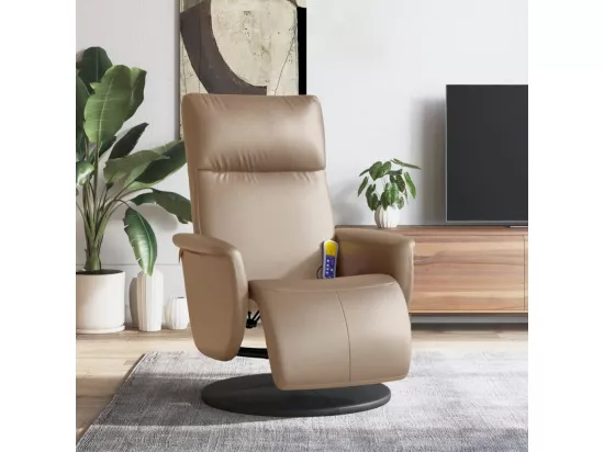 Fauteuil inclinable de massage repose-pieds cappuccino