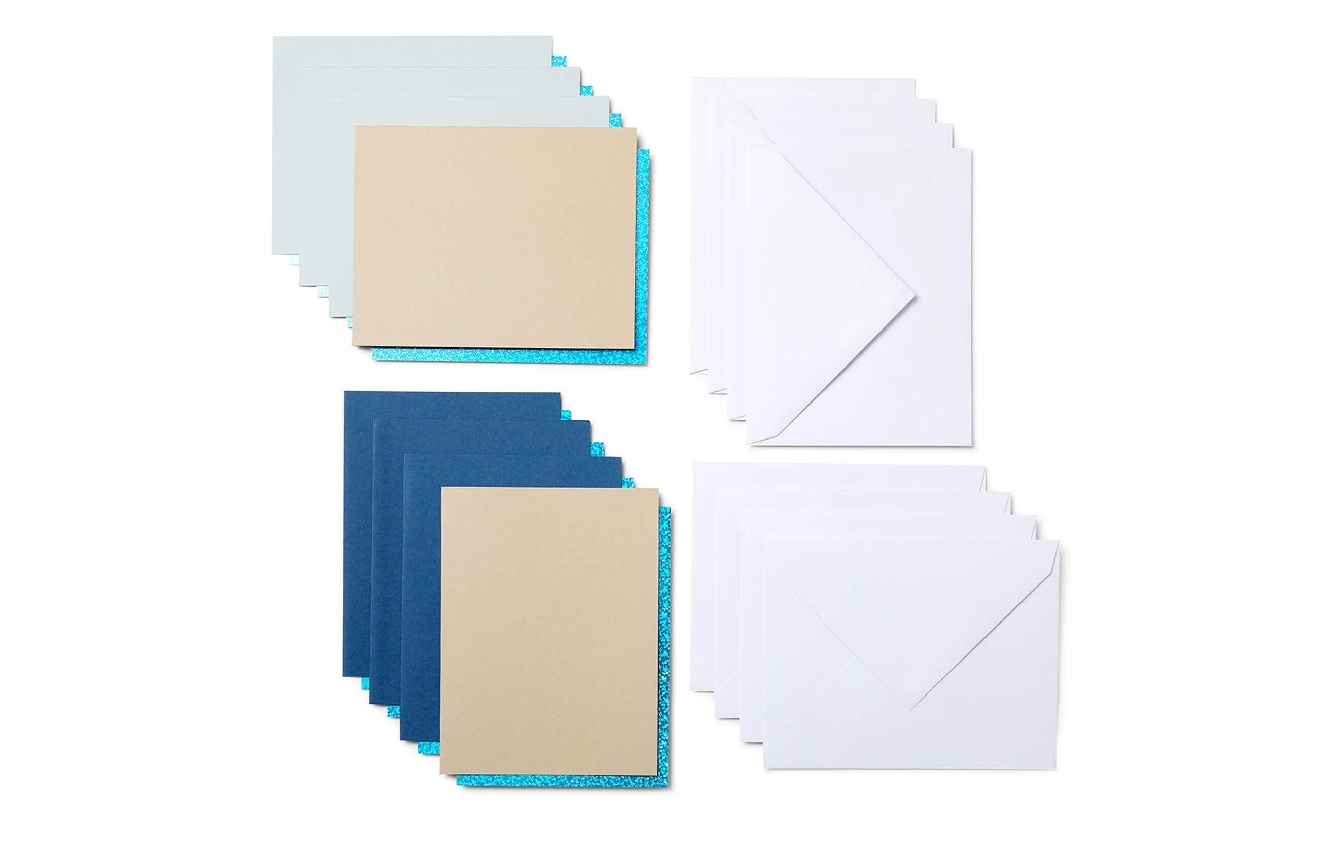 Blankokarte Joy cut-away 10.8 x 14 cm, Blau/KhakiPraktische Kartensets mit Couverts