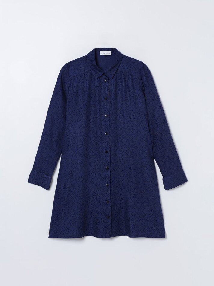 Vestido camisa estampado - Azul Royal