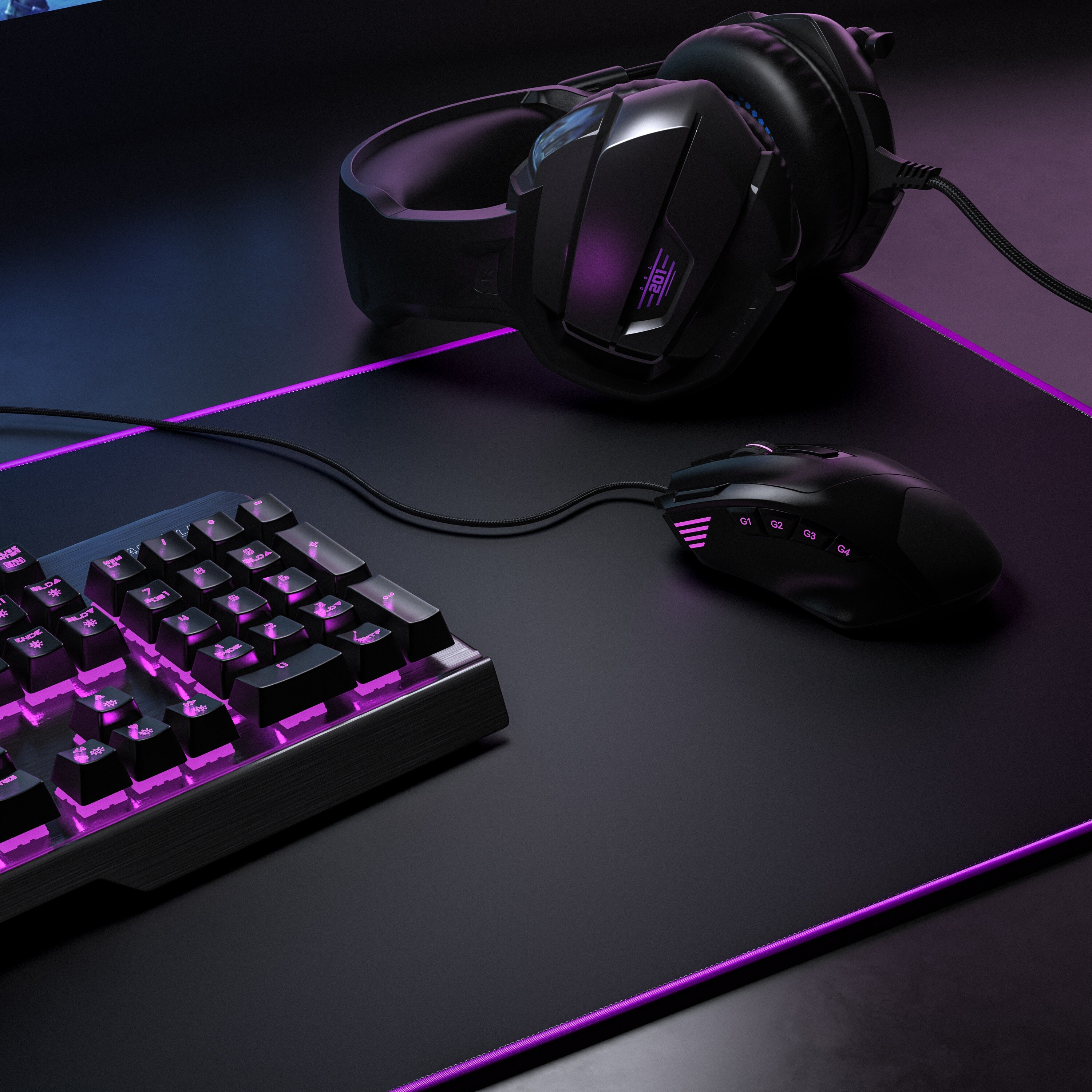 CSL XXL Gaming Mauspad Schreibtischunterlage Mousepad 900 x 400mm / Präzison & Geschwindigkeit