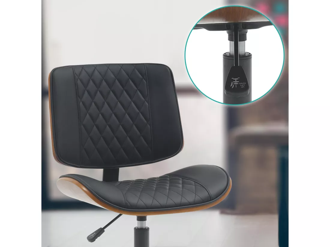 Chaise de bureau - Bois - Noyer / Noir - Plover