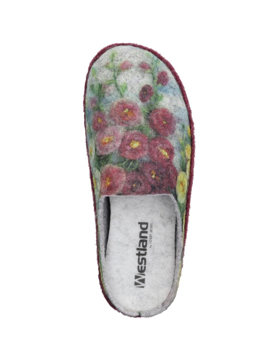 Hausschuh Marguerite 01, bordo-mult