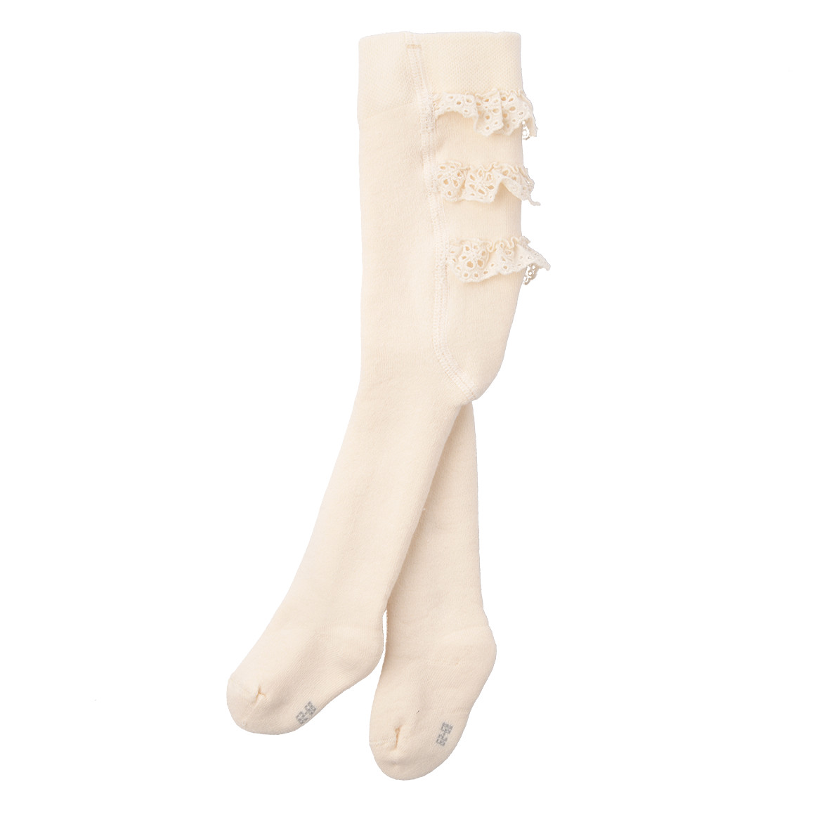 Baby Frottee-Strumpfhose mit Spitze creme