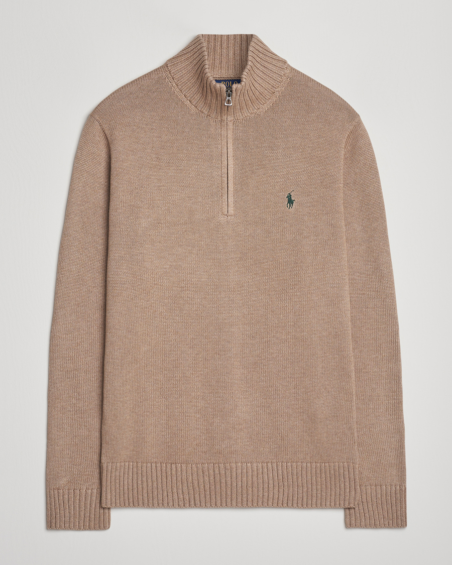 Polo Ralph Lauren Cotton Pullover Half-Zip Bronze Melange