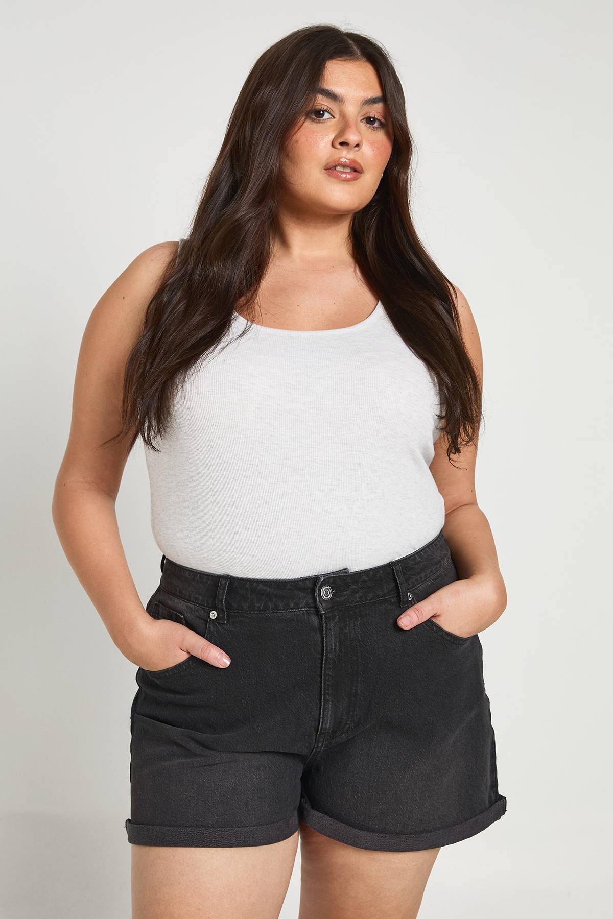 boohoo Short en denim pour maman Plus