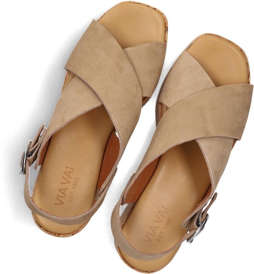 VIA VAI Sandalen met Hak Dames Sissel Raise Maat: 42 Materiaal: Suède Kleur: Beige