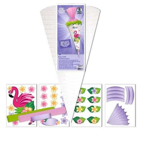 URSUS Schultüten Bastelset, Easy Line Flamingo, 6 eckig, ca. 68 cm