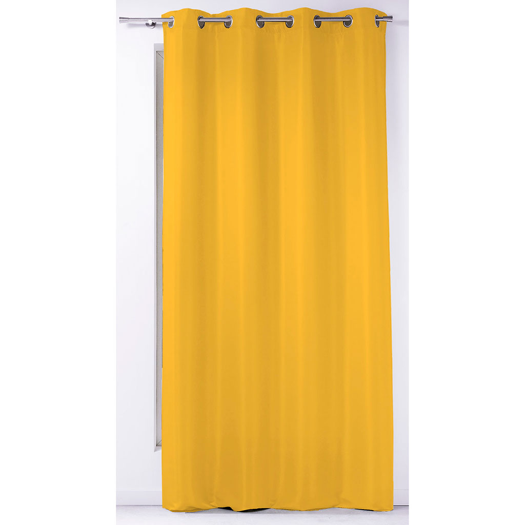 Rideau à œillets polyester uni miel 140x260cm