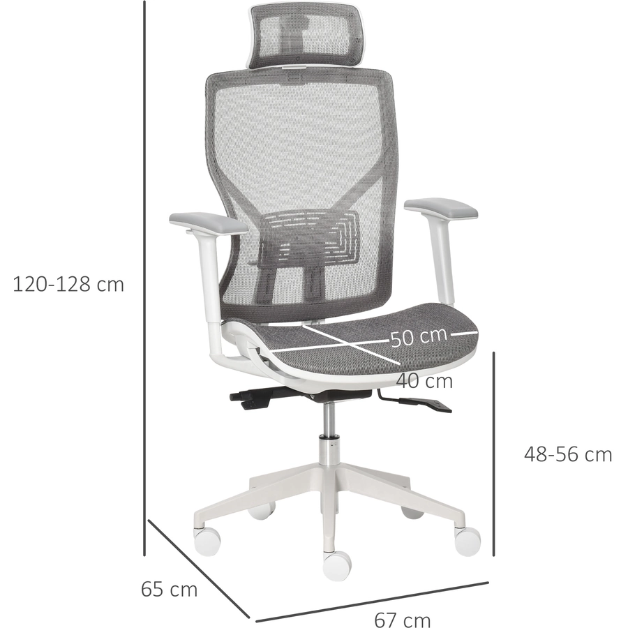 Vinsetto Bürostuhl ergonomisch geformt, high-end gaslift Grau