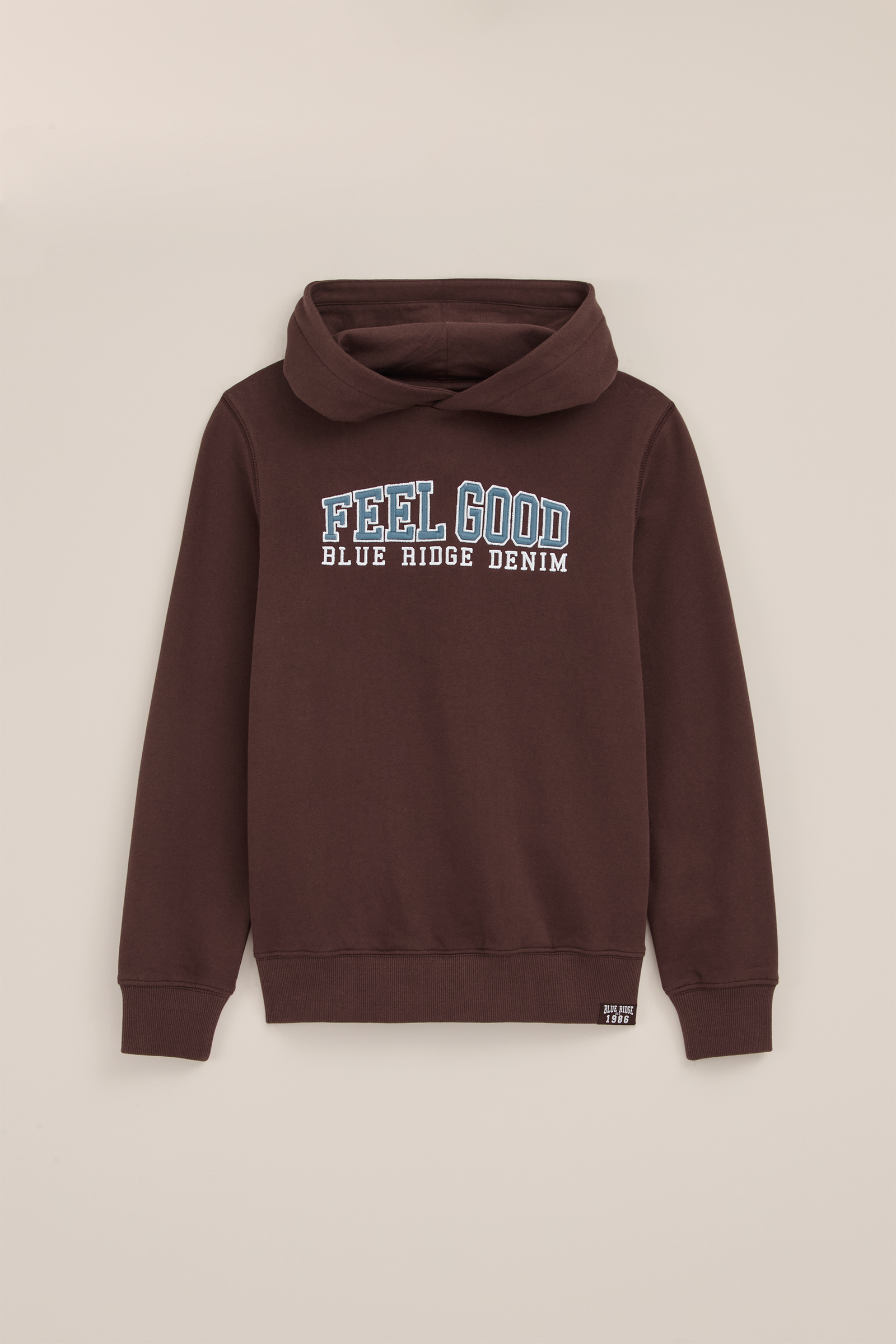 Jongens hoodie met embroidery Blue Ridge Donkerbruin