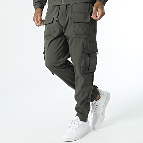 Ensemble Veste Zippée Et Pantalon Cargo Vert Kaki