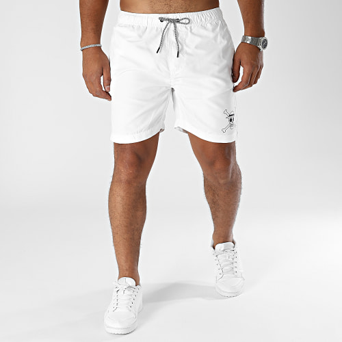 Short De Bain Logo Blanc