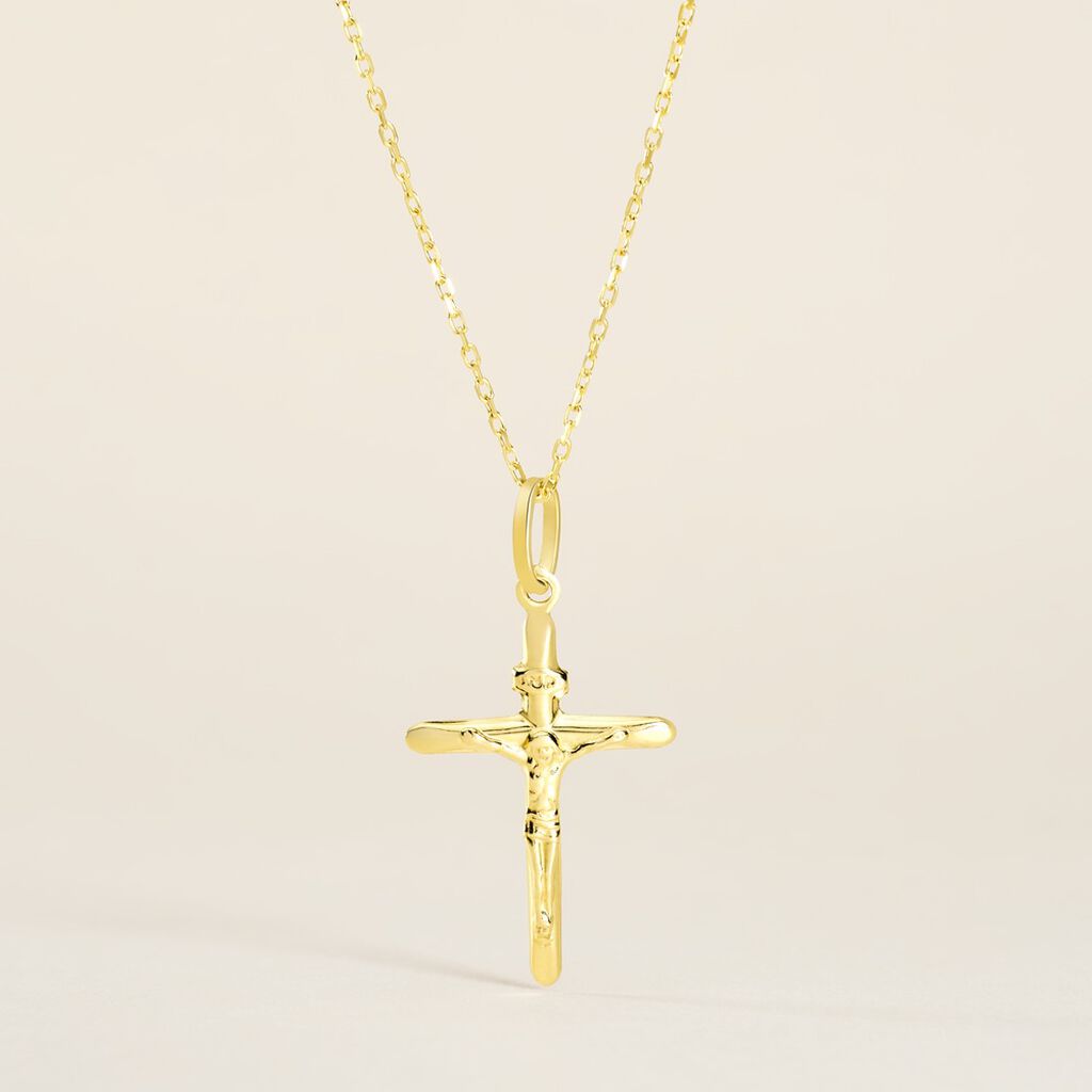 Pendentif Damian Croix Or Jaune