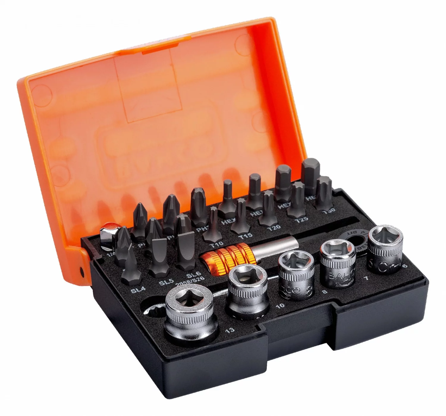 Bahco 2058/S26 26-Delige Bit- en doppenset - 1/4''