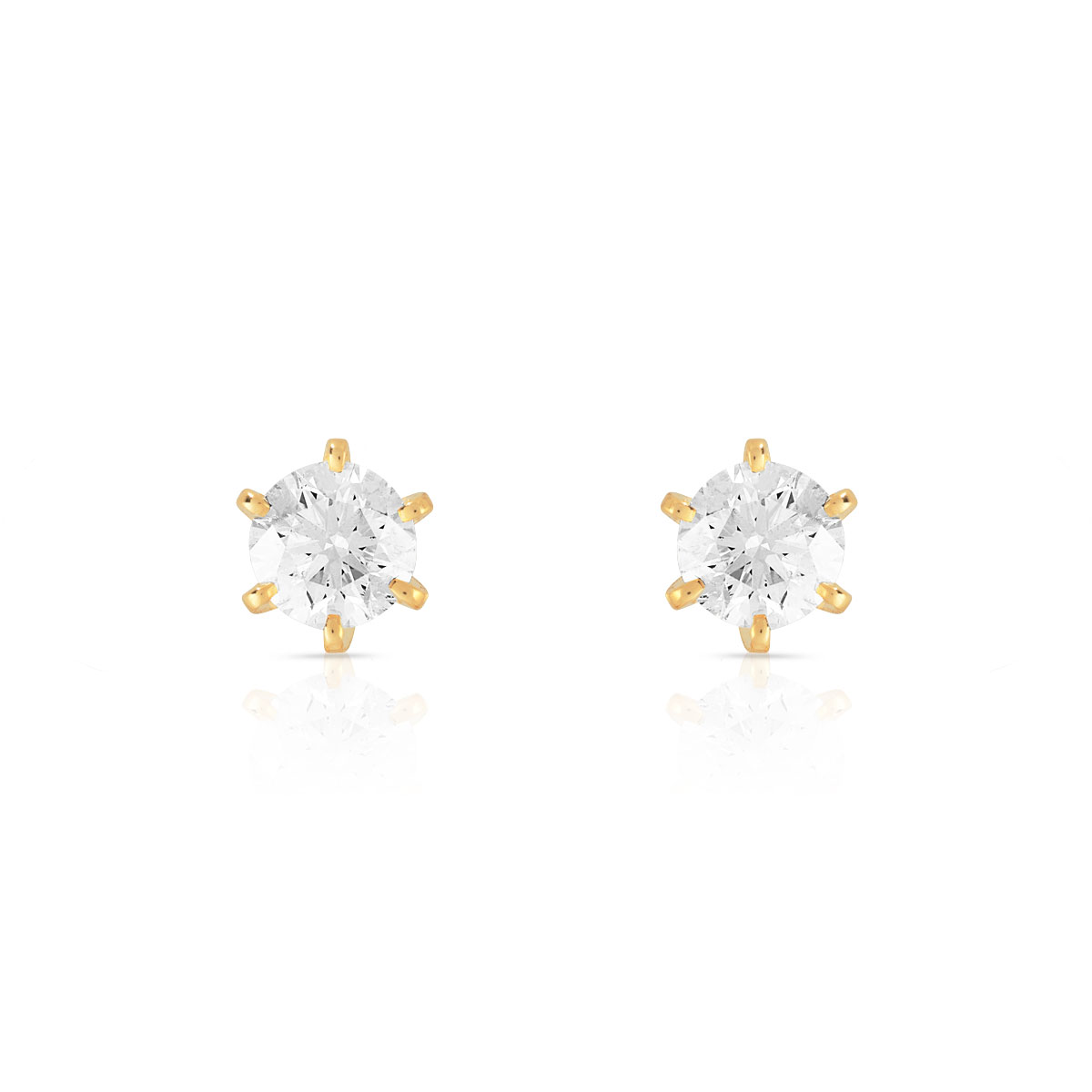 Boucles d'oreilles or 750 jaune diamant H/P1