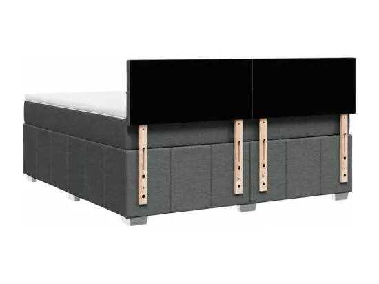 Sommier à lattes de lit avec matelas Gris foncé 180x200cm Tissu