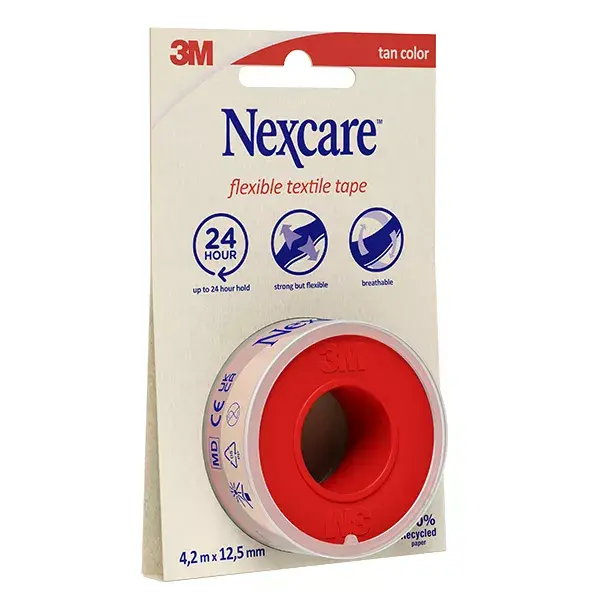 Curativo têxtil macio Nexcare™ 4,2 m x 12,5 mm - Pacote com 1 rolo