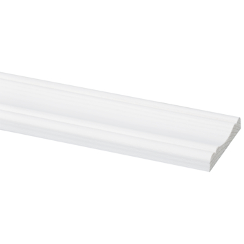 Decorlijst grenen 8x45 mm wit gegrond lengte 270 cm